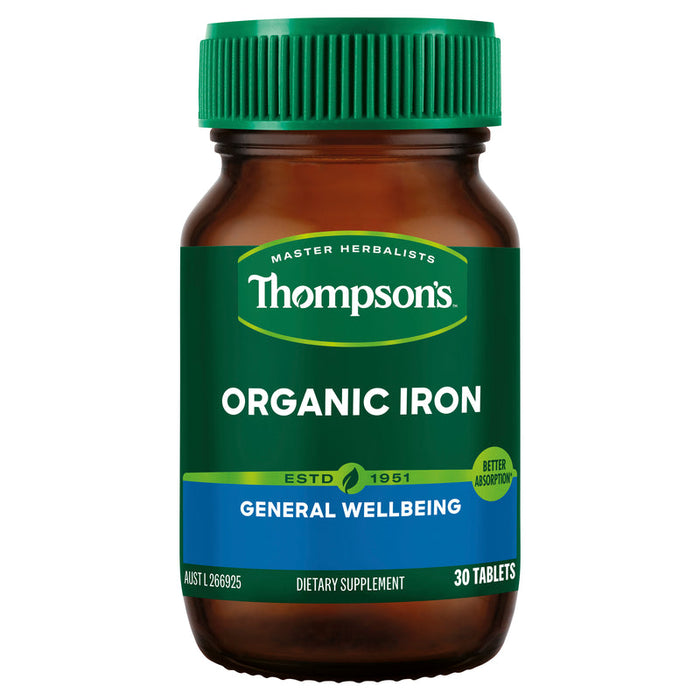 Thompsons Organic Iron Tablets 30