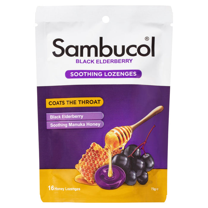 Sambucol Soothing Throat Honey Lozenges 16 Pack