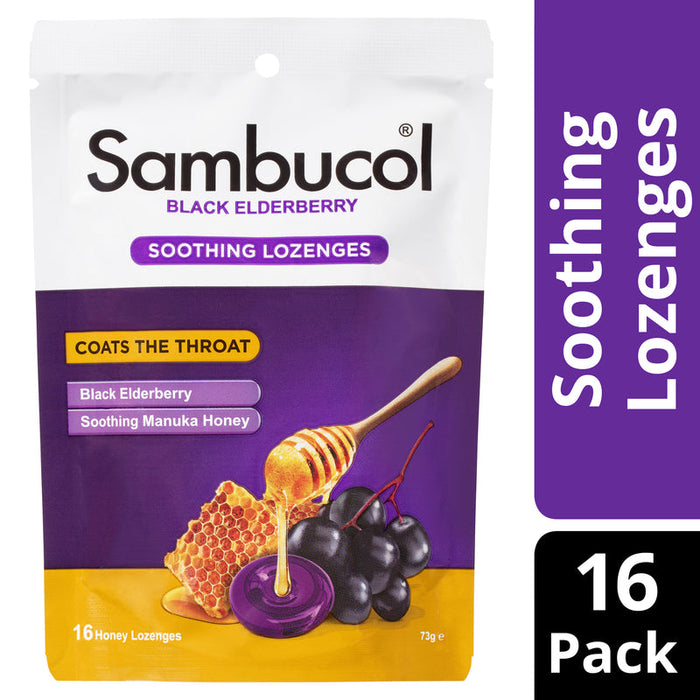 Sambucol Soothing Throat Honey Lozenges 16 Pack