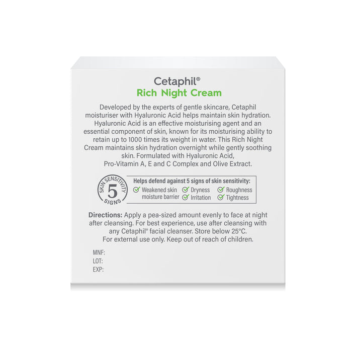 Cetaphil Rich Night Cream With Hyaluronic Acid 48g