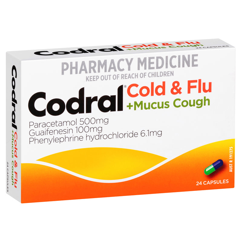 Codral Cold & Flu + Mucus Cough Capsules 24