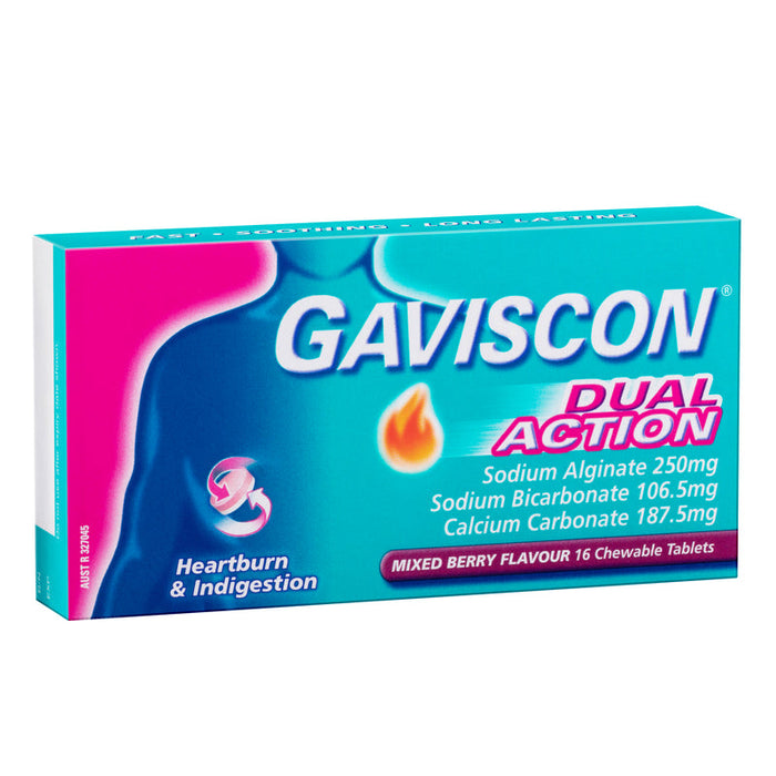 Gaviscon DUAL ACTION Chewable Tablets 16 - Mixed Berry