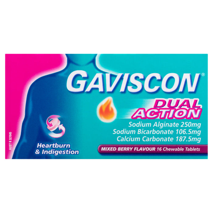 Gaviscon DUAL ACTION Chewable Tablets 16 - Mixed Berry