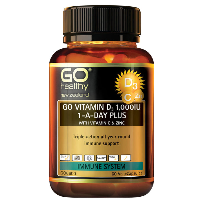 GO Healthy GO Vitamin D3 1,000IU 1-a-Day PLUS Capsules 60