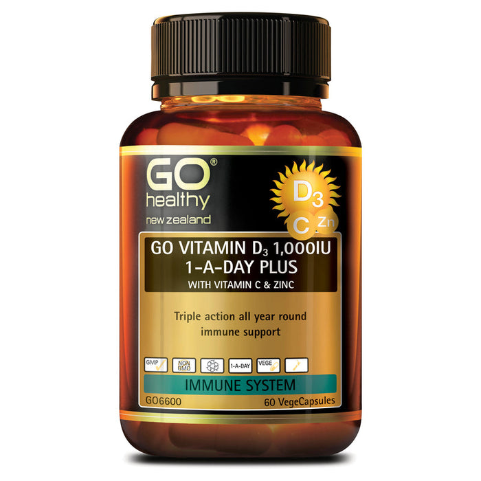 GO Healthy GO Vitamin D3 1,000IU 1-a-Day PLUS Capsules 60