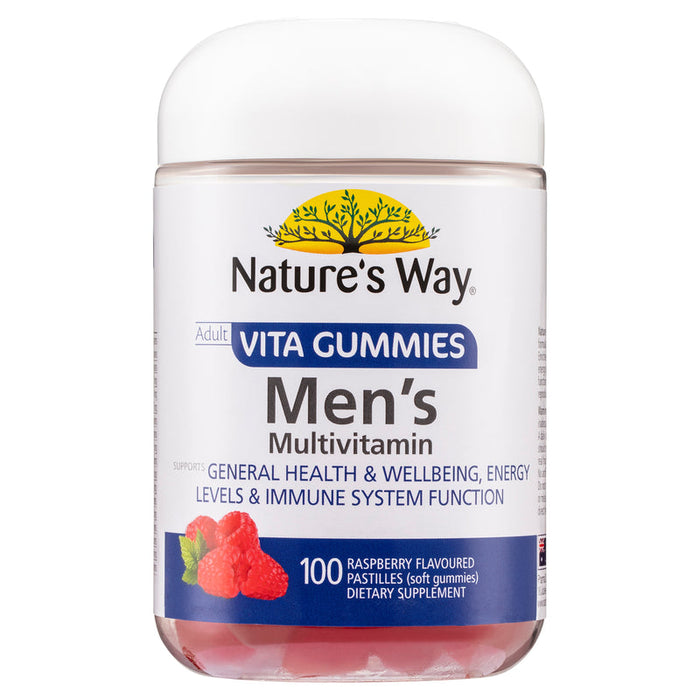 Natures Way NZ - Adult Vita Gummies Mens Multivitamin 100 - Raspberry, Lemon & Blueberry