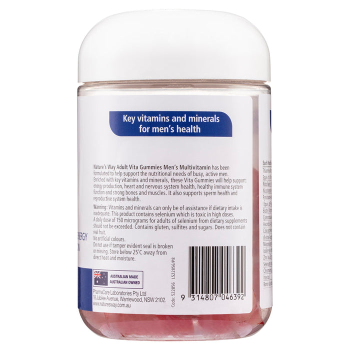 Natures Way NZ - Adult Vita Gummies Mens Multivitamin 100 - Raspberry, Lemon & Blueberry