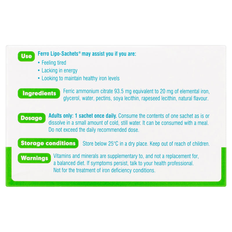 Lipo-Sachets Ferro Liposomal Iron Strawberry 30 Pack