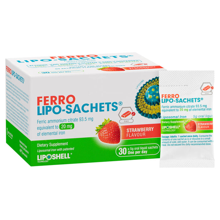 Lipo-Sachets Ferro Liposomal Iron Strawberry 30 Pack