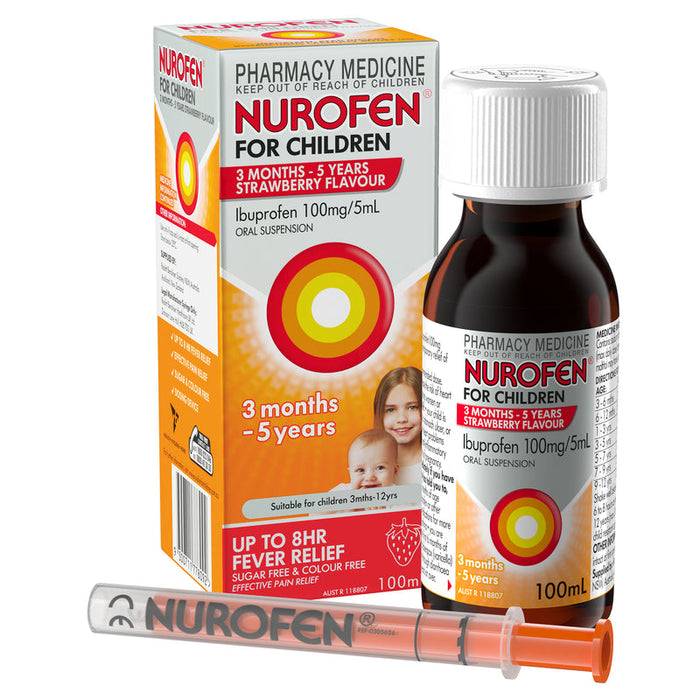 Nurofen for Children 3 Months - 5 Years Liquid 100ml - Strawberry Flavour - Quantity Restriction (2)