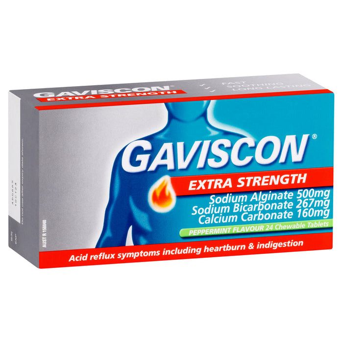 Gaviscon Extra Strength Chewable Tablets 24 - Peppermint