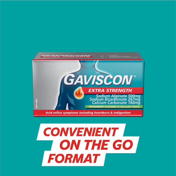 Gaviscon Extra Strength Chewable Tablets 24 - Peppermint