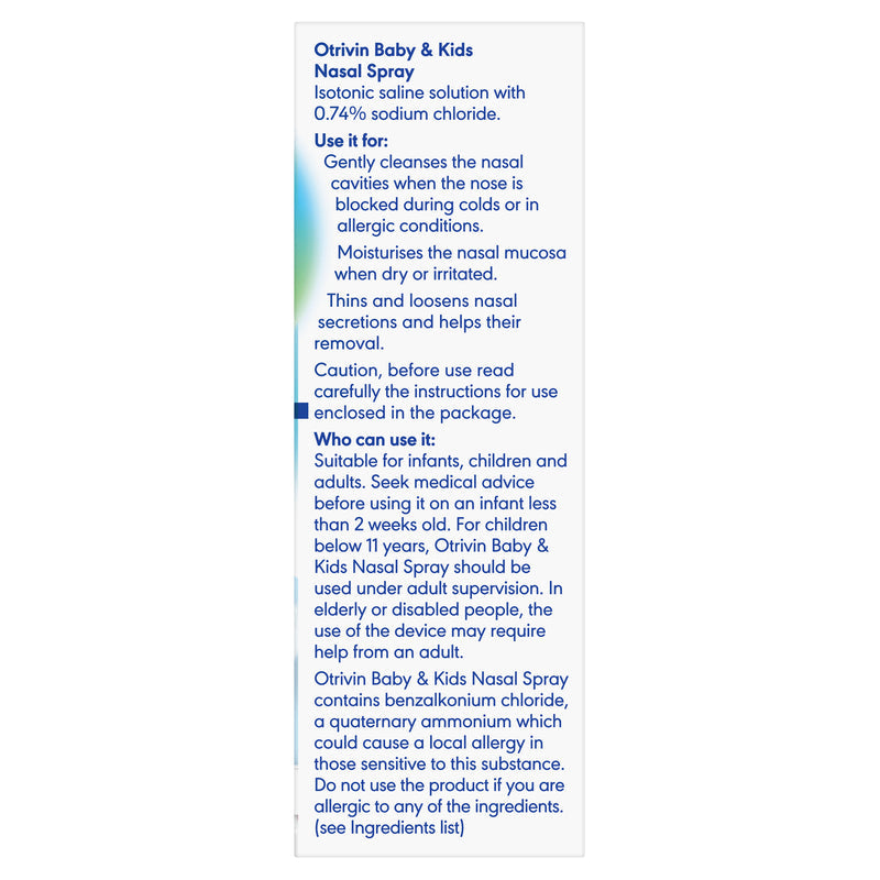 Otrivin Baby & Kids Saline Solution Nasal Spray 15ml