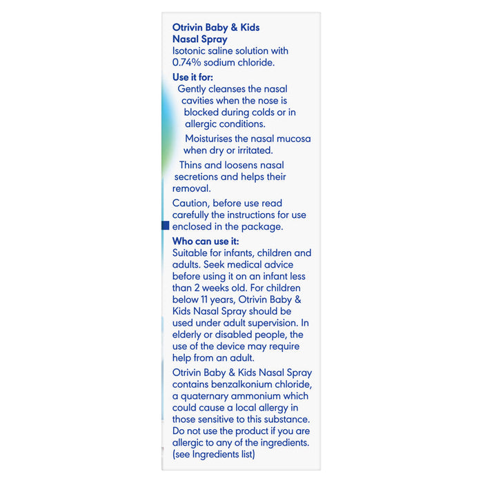 Otrivin Baby & Kids Saline Solution Nasal Spray 15ml