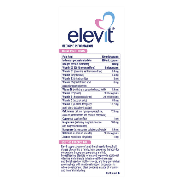 Elevit Pre-Conception & Pregnancy Tablets 30