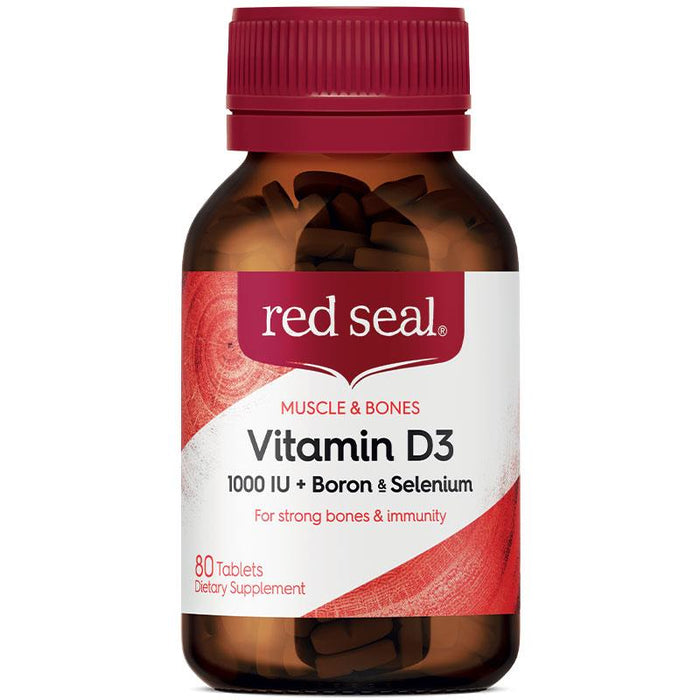 Red Seal Vitamin D3 1000IU + Boron & Selenium Tablets 80