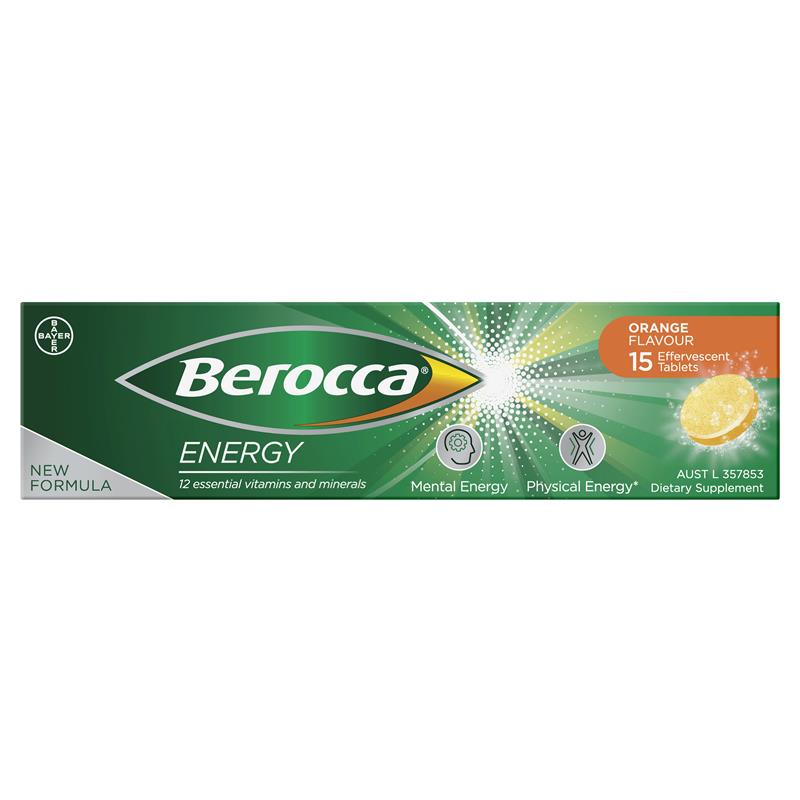 Berocca Energy Orange Flavour Effervescent 15Tablets