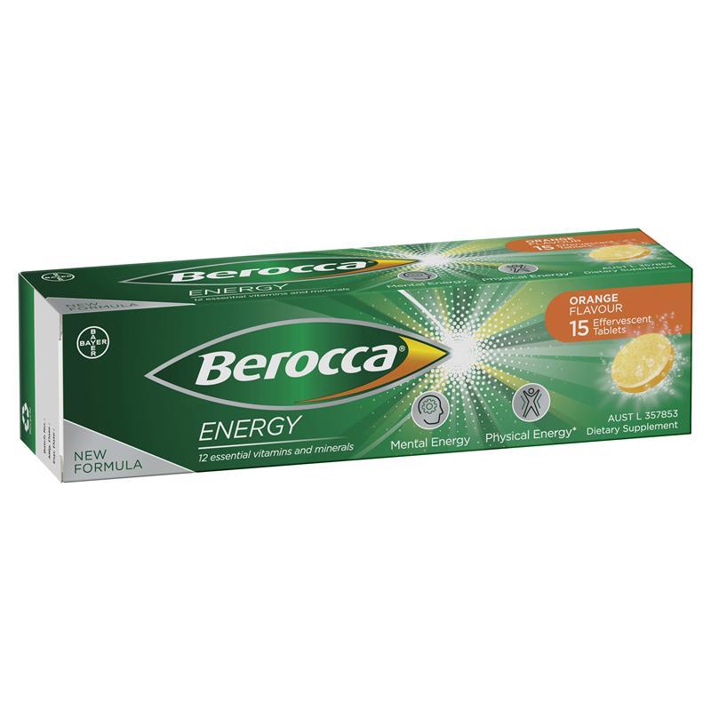 Berocca Energy Orange Flavour Effervescent 15Tablets