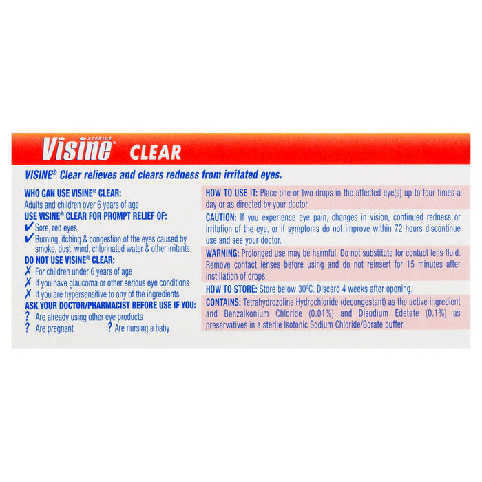 Visine Clear Eye Drops 15ml