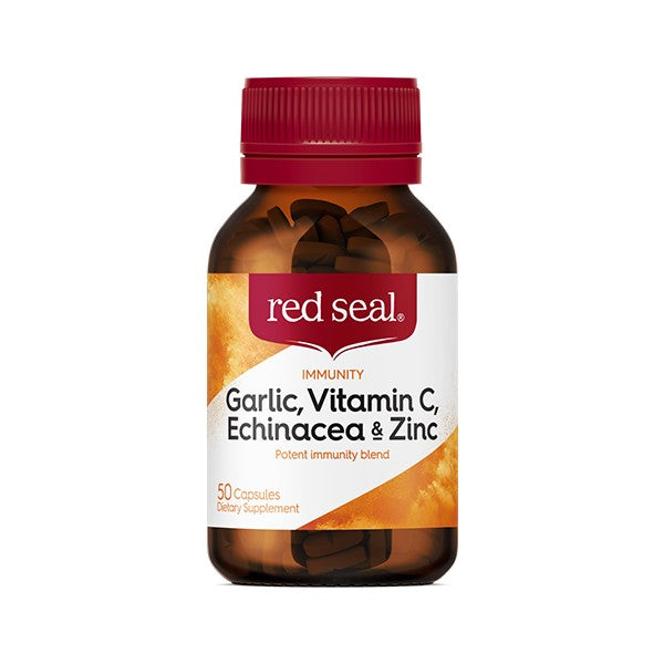 Red Seal Garlic, Vitamin C, Echinacea & Zinc Capsules 50