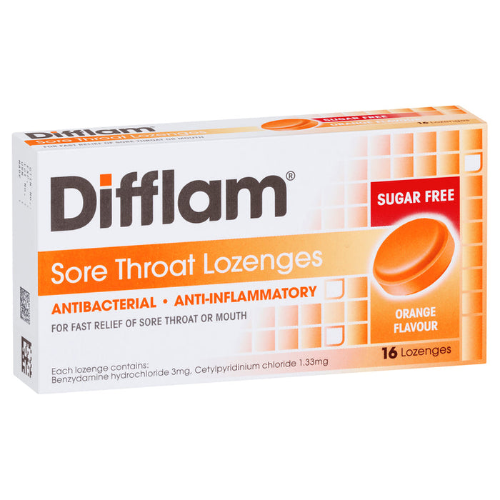 Difflam Anti-Inflammatory + Antibacterial Dual Action Lozenges 16 - Orange