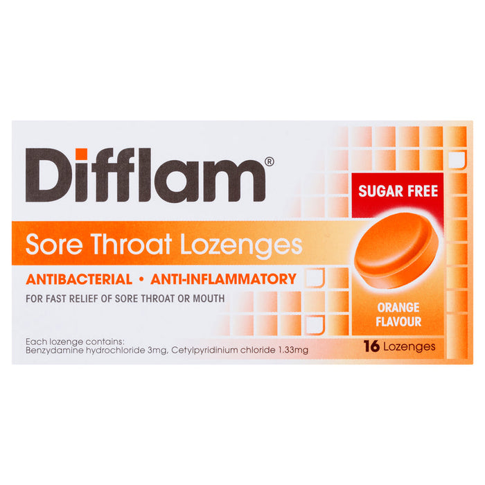 Difflam Anti-Inflammatory + Antibacterial Dual Action Lozenges 16 - Orange