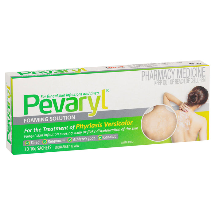 Pevaryl Foaming Solution Sachets 3x10g