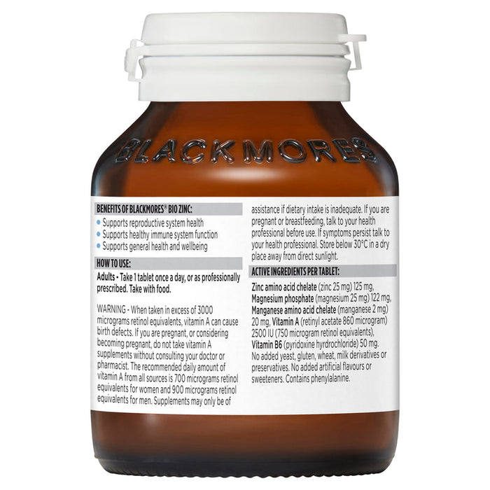 Blackmores Bio Zinc Tablets 168