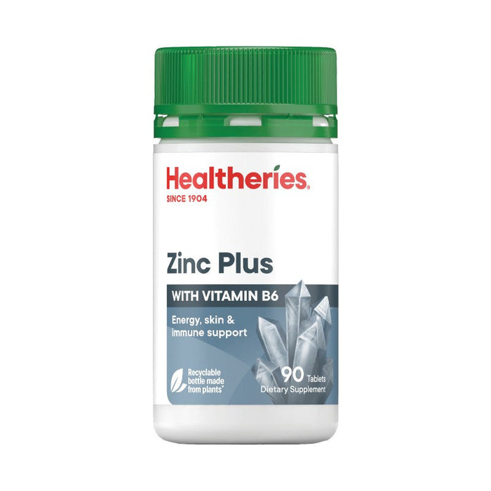 Healtheries Zinc Plus with Vitamin B6 Tablets 90