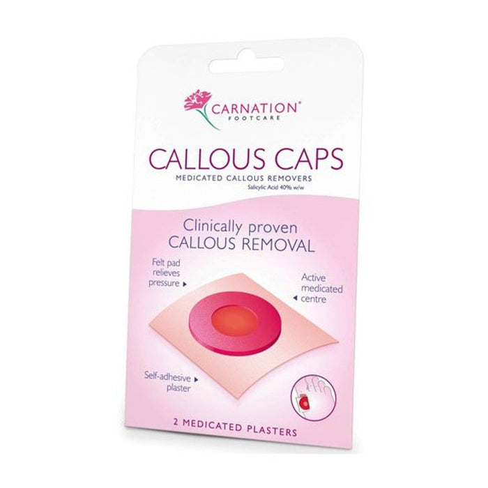 CARNATION Foot Callous Caps Medicated Plasters 2pk