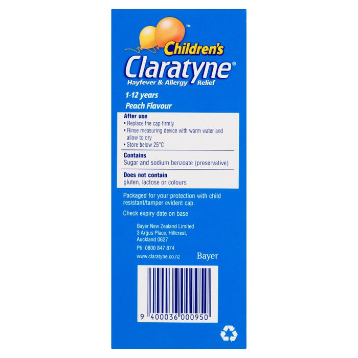 Claratyne Childrens Syrup 100ml - Peach